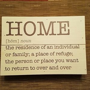 "Home" sign